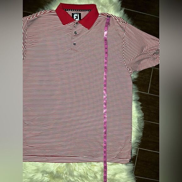 FootJoy red/white striped polo sz XL - Picture 6 of 6